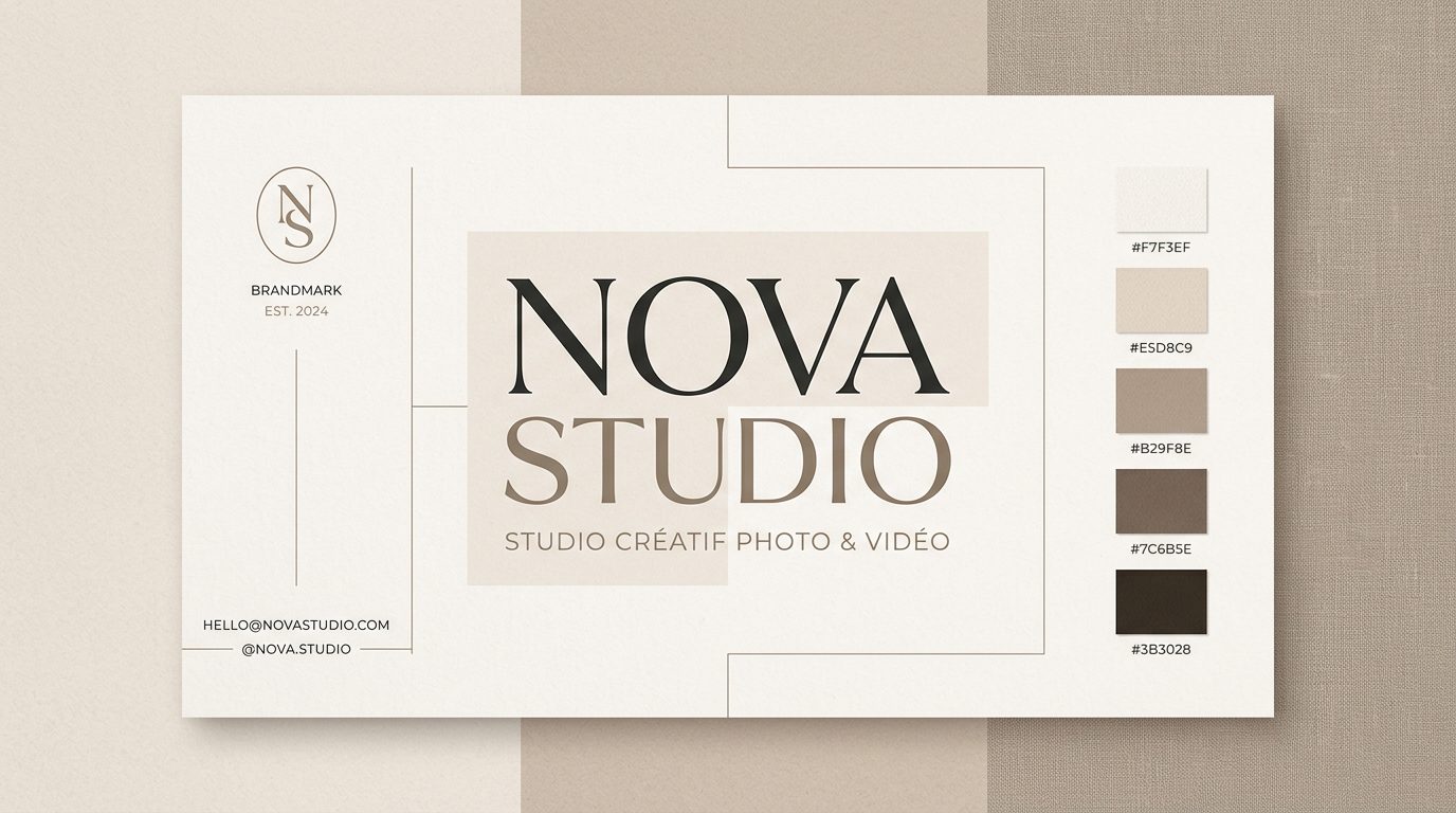Aperçu de l'identité visuelle Nova Studio créée par AlcalSpark